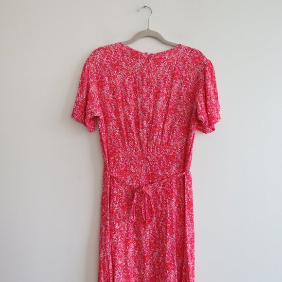 FAITHFULL THE BRAND Raphaela Midi Dress in Almona Floral Print Pink - Size US 8 - Picture 9 of 13